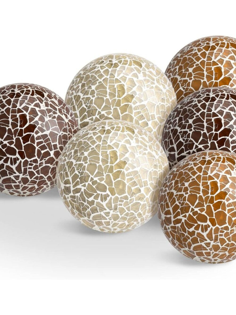 6 Pcs Mosaic Sphere Balls Decorative for Bowls, Mosaic Glass Balls Decorative Or
